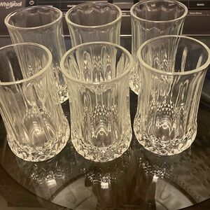 Vintage 1970s Crystal D Arques long champs clear Diamond cut Barware. Let if 6.